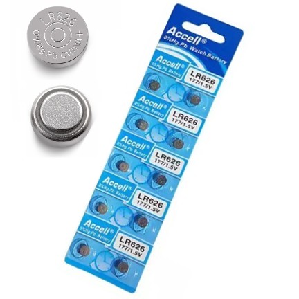 ถ่านกระดุม Accell LR626 177 , LR920 171 (1.5V) ถ่าน นาฬิกา เครื่องช่วยฟัง ถ่านกลม เปลี่ยนถ่านนาฬิกา 
