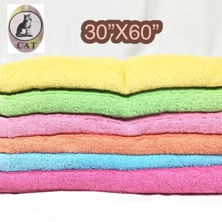 ผ้าขนหนู ผ้าเช็ดตัว ขนาด 30”X60” เนื้อดี สีสวย สินค้าผลิตในไทย มีหลายสีให้เลือกค่ะ