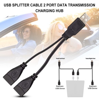 Tesla อุปกรณ์เสริม1CS Car ortable USB Slitter Cable 2 ort Data Transmission Charging Hub For Tesla Model 3 Interior Acce