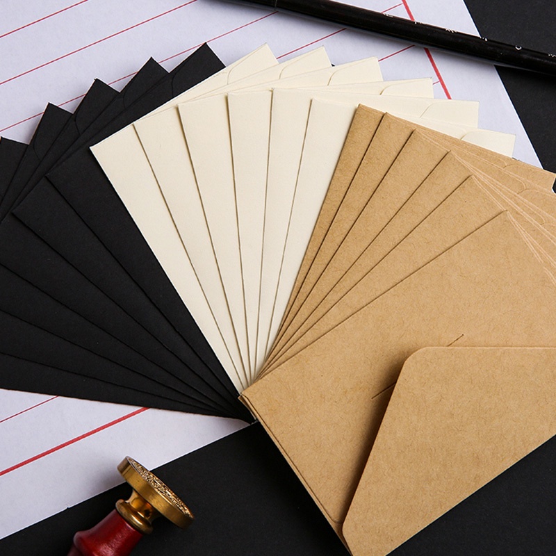 ซองจดหมาย กระดาษคราฟท์ ขนาดเล็ก สไตล์วินเทจ แฟชั่นโรแมนติก แบบเรียบง่าย