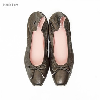 O&amp;B รองเท้าหนังแท้รุ่น Audrey comfy in Metallic black (New Edition)