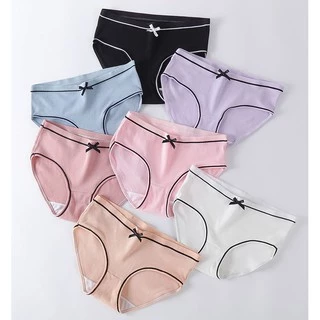 #320 🎀กางเกงในผ้าลื่น🎀 สไตส์นักเรียนเกาหลี เอวเซ็กซี่ ระบายความร้อน แต่งโบว์น่ารัก ส่งของเร็วด้วยทันใจ COK