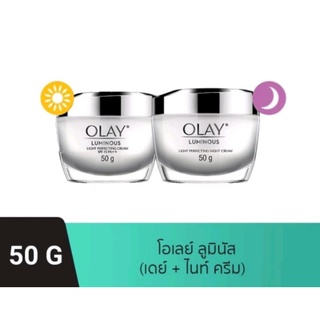 Olay Luminous Brightening SPF15 Day Cream 50g ฟรี Olay Luminous Brightening Night Cream 50g