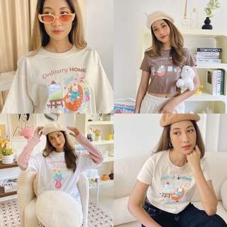 heyfriends l Ordinary Tee เสื้อยืดโอเวอร์ไซส์และครอป