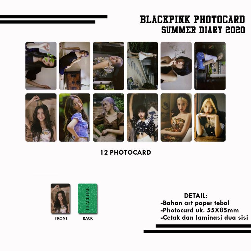 Blackpink SUMMER DIARY 2020 โฟโต้การ์ด