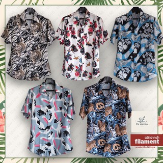 เสื้อเชิ้ตแขนสั้น สไตล์วินเทจ 🎏 ลายปลาคาร์ฟสีทอง