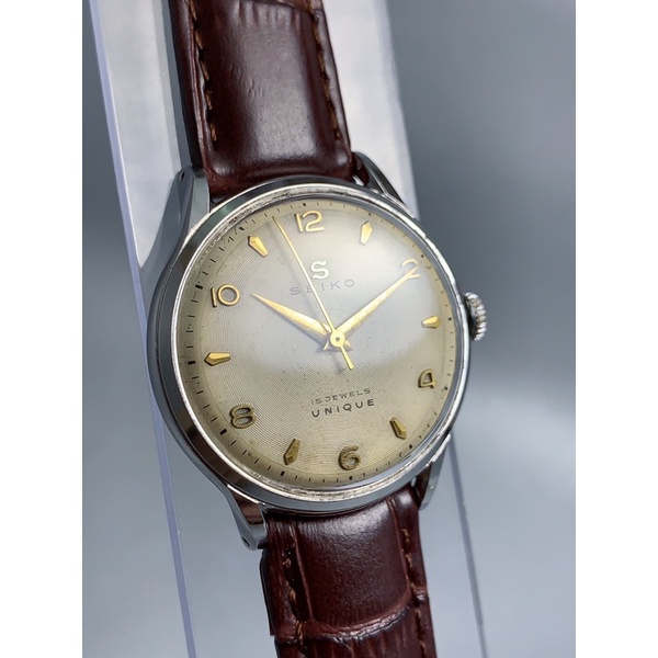 นาฬิกาข้อมือโบราณ นาฬิกาข้อมือไขลาน นาฬิกาเก่าไซโก้ vintage seiko Unique "S Mark" 15 jewels