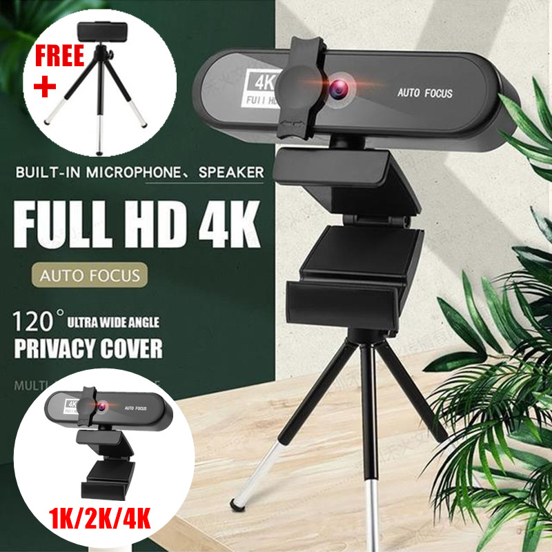 🔥สินค้าพร้อมส่ง🔥 กล้อง กล้องเว็บแคม Webcam USB HD 1080p 1K/2K/4K กล้องติดคอม โฟกัสอัตโนมัติ พร้อมไมโครโฟน ไดรฟ์ฟรี