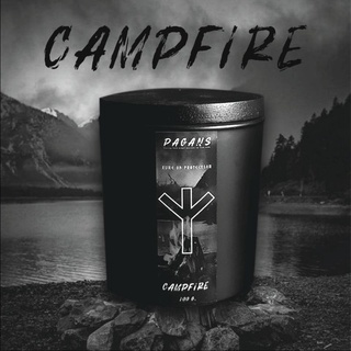 Pagans.scent เทียนหอมไขถั่วเหลือง พร้อมอักษรรูนที่จะช่วยเสริมความปรารถนา กลิ่น Campfire ขนาด 100 กรัม