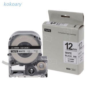 KOK Black on White Label Tape Compatible Epson Label Tapes 12mm For LW-300 LW-400