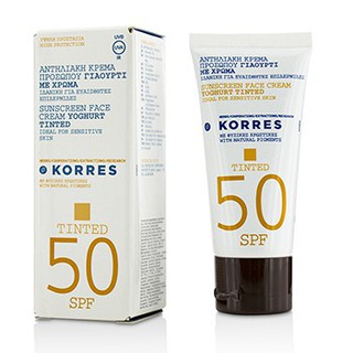 KORRES Yoghurt Tinted Sunscreen Face Cream SPF50 - Ideal For Sensitive Skin Size: 50ml/1.69oz