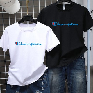 2020Champion-SHORTเสื้อยืดฮิตคอกลมแขนสั้นใส่ได้ทั้งหญิงและชายลายChampionการ์ตุน