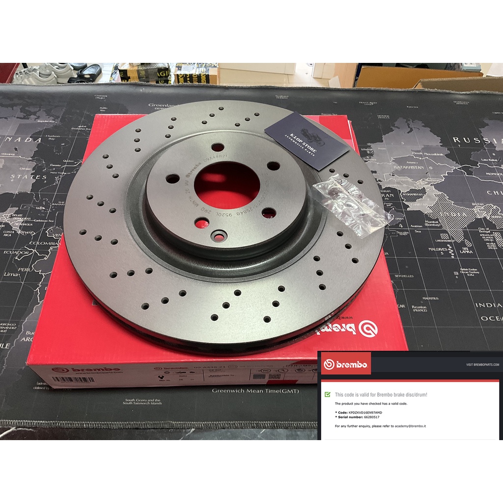 D09 A448 21 จานเบรค ล้อ F (ยี่ห้อ BREMBO) รุ่น HC UV Dr Benz W203, C209, R171 ปี2000->