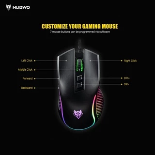 [กรุงเทพฯ ด่วน 4 ชั่วโมง] NUBWO Gaming Mouse เมาส์เกมมิ่ง เมาส์มาโคร มี 3 สีดำ / ขาว / ชมพู รุ่น NM-92M รับประกัน 1 ปี