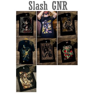 GNR Gun n Roses Slash Band เสื้อยืด เสื้อวง สกรีนลายอย่างดี ผ้าหนานุ่ม ไม่หดไม่ย้วย มาตราฐาน NTS แบรนด์ S M L XL XXL