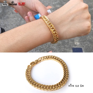 สร้อยข้อมือ 8มิลทองเงา สแตนเลสแท้
