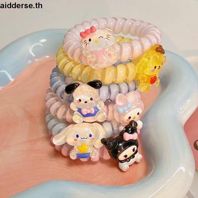 ยางรัดผม ลายการ์ตูน Sanrio Cinnamon Dog Melody แวววาว สไตล์ญี่ปุ่น