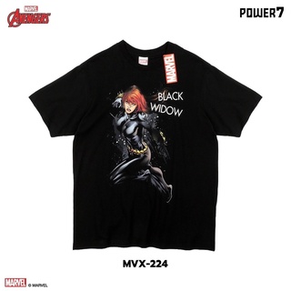 Power 7 Shop เสื้อยืดการ์ตูน Black Widow ลิขสิทธ์แท้ MARVEL COMICS  T-SHIRTS (MVX-224)