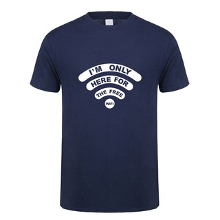 [COD]เสื้อยืดผ้าฝ้ายพิมพ์ลาย I  M Only Here For The Free Wifi T