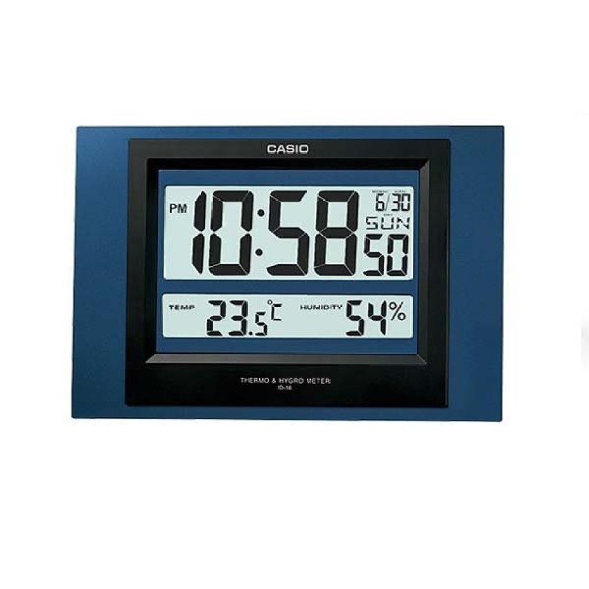 Casio ID-16S-2DFDigital Auto Calendar Thermo Hygrometer Wall and
 Desk Clock
