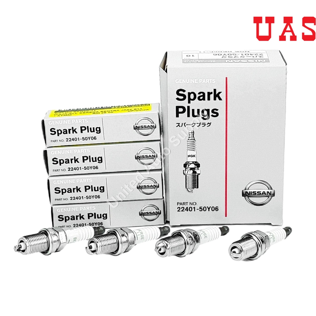 NISSAN Spark Plug BKR6E-11 4 ชิ้นชุดสําหรับ NISSAN Serena C23 Sentra N16 B14 PROTON Waja 1.6 HONDA J