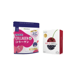 NARAH (นราห์) Premium Collagen คอลลาเจนนราห์ ไตรเปปไทด์ x Narah Vit C นราห์วิตามินซี 120 mg โปรแพ็คคู่