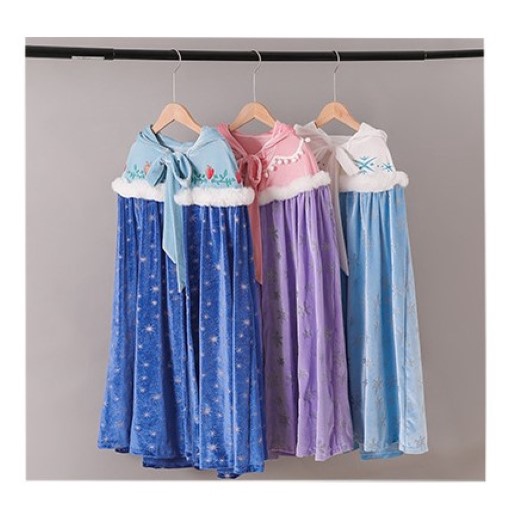 (มีให้เลือกหลายแบบ)ผ้าคลุมเจ้าหญิงเด็ก ผ้าคลุมดิสนี่ย์เด็ก เอลซ่า เจ้าหญิงเอลซ่าโฟรเซ่น  สวยอลังการมาก