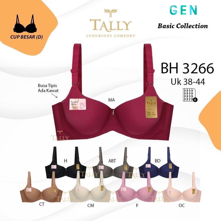 Tally BRA Jumbo Big SIZE Wired Thin Foam BRA Big CUP D Hooks 4 Pores SIZE 38 40 42 44 TLY 3266