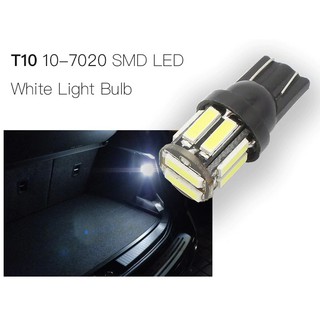 หลอดไฟ LED T10 W5W สำหรับรถยนต์ แสงสีขาว แพ็คคู่ (2 หลอด)