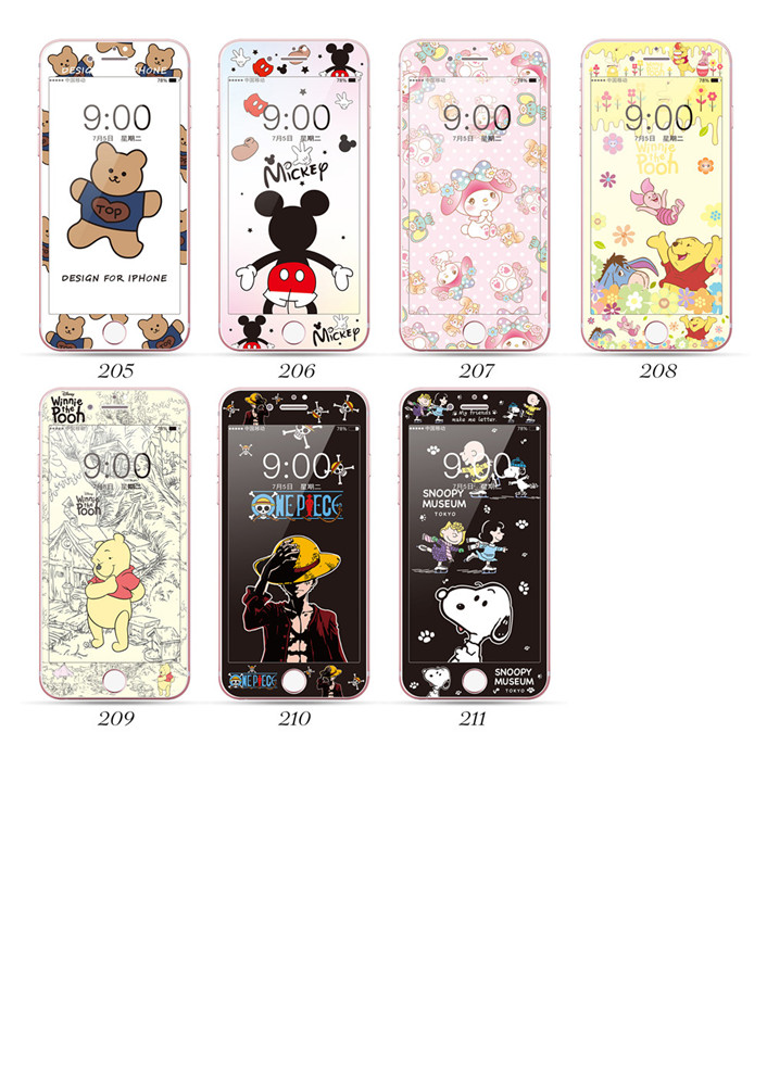 กระจกนิรภัยกันรอยหน้าจอลายการ์ตูนสําหรับ Iphone6 6 S I8 I7 Plus Iphone7 Iphone8 Plus Se2 Iphone6S