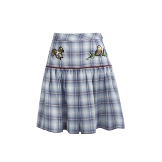 [ส่งฟรี] Senada SS2017 Tartan Skirt with Patch Embroidery