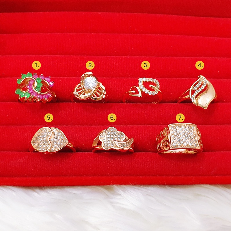 แหวนนากฝังพลอย แหวนแฟชั่น เสริมบารมี สวยเหมือนทองแท้ ใส่อาบน้ำได้ ทองชุบ ทองเหลืองแท้ ใส่ในชีวิตประจำวันได้