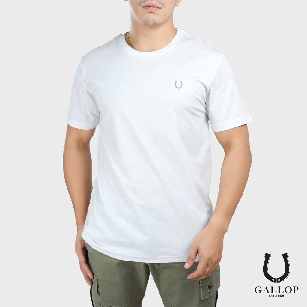 บ. GALLOP : เสื้อยืดคอกลม BASIC -T-SHIRT (Round-necked) รุ่น GN9006 สีขาว / ราคาปรกติ 590.-