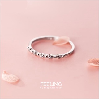 s925 Feeling ring แหวนเงินแท้ เรียบง่าย ใส่สบาย เป็นมิตรกับผิว สามารถปรับขนาดได้