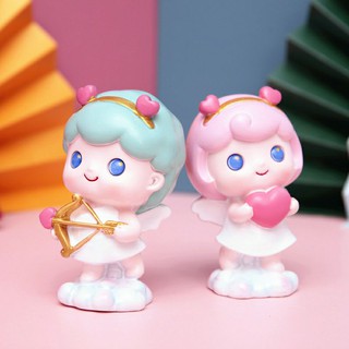 ตุ๊กตาเรซิ่น กามเทพคู่ถือหัวใจ-ถือธนู