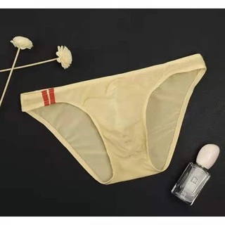 ▶️มาใหม่◀️กางเกงในชาย ทรงbikini เอวต่ำ ผ้าลื่นซีทรู ผ้าลื่นทั้งตัว เบาบาง เป้านูน นิ่มลื่นเย็นสบาย