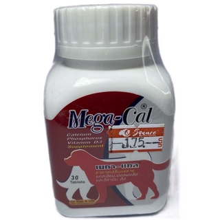 เมกา-แคล Mega-cal อาหารเสริมแร่ธาตุ ใช้สำหรับสุนัขและแมว ขนาดบรรจุ 30 เม็ด