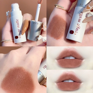 ลิปสติก ช็อคโกแลต เนื้อแมตต์ ติดทน กันน้ำ คัลเลอร์ ริช Lip mud matte  Lip glaze non-fading lip gloss student cute Lipstick