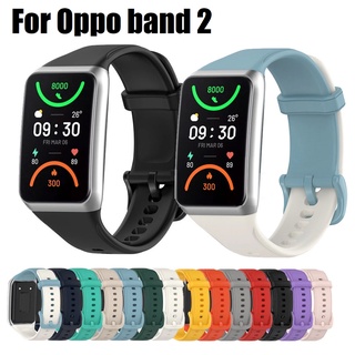 Official Style Soft Silicone Watchband สายนาฬิกา Oppo Band 2 สาย Original SmartWatch Band Strap สาย Oppo band2 Bracelet Wristband Watchstrap สาย Oppo Band 2 Strap