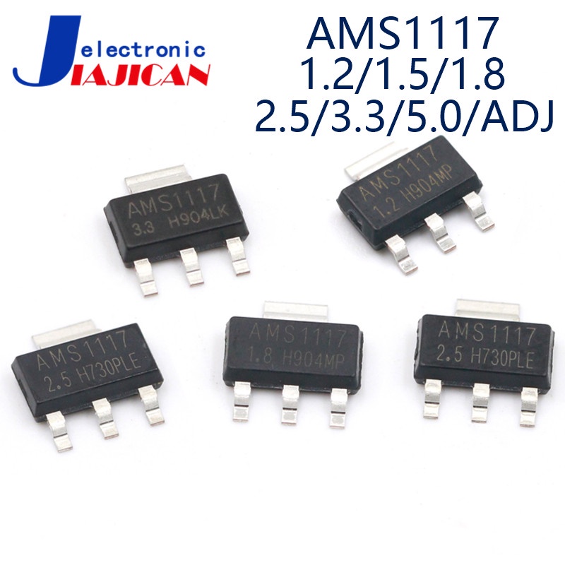 AMS1117-3.3V / 1.2 / 1.5 / 1.8 / 2.5 / 5.0 / ADJ ลดแรงดันไฟฟ้าควบคุมชิป LDO SOT-223