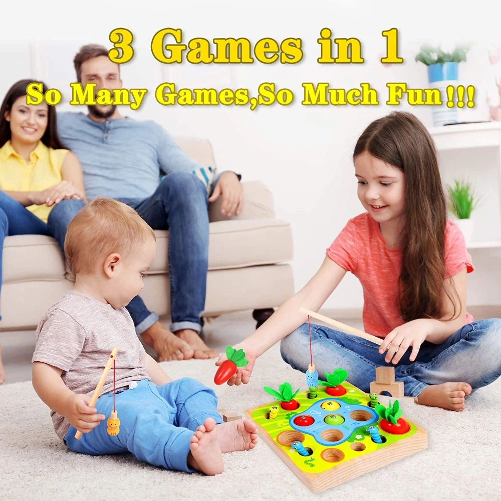ของเล่นไม้ Montessori เกมตกปลา สำหรับเด็ก 1-3 ปี thumbnail 4
