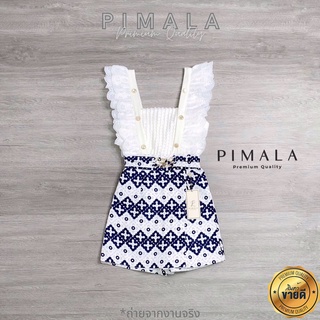 ✅ถูกที่สุด งานป้าย Pimala XS-L จั้มสูทขาสั้นระบายลูกไม้สีขาว ชุดเซ็ทงานป้าย เดรส เดรสงานป้าย เซตจั้มสูท Pimala Brand