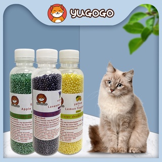 yugogo🐾ที่ดับกลิ่นอึแมว ที่ดับกลิ่นฉี่แมว cat litter deodorant มี 5 กลิ่น แบบขวด  เพียงโรยใส่กะบะทรายแมวกลิ่นจะค่อยๆหาย