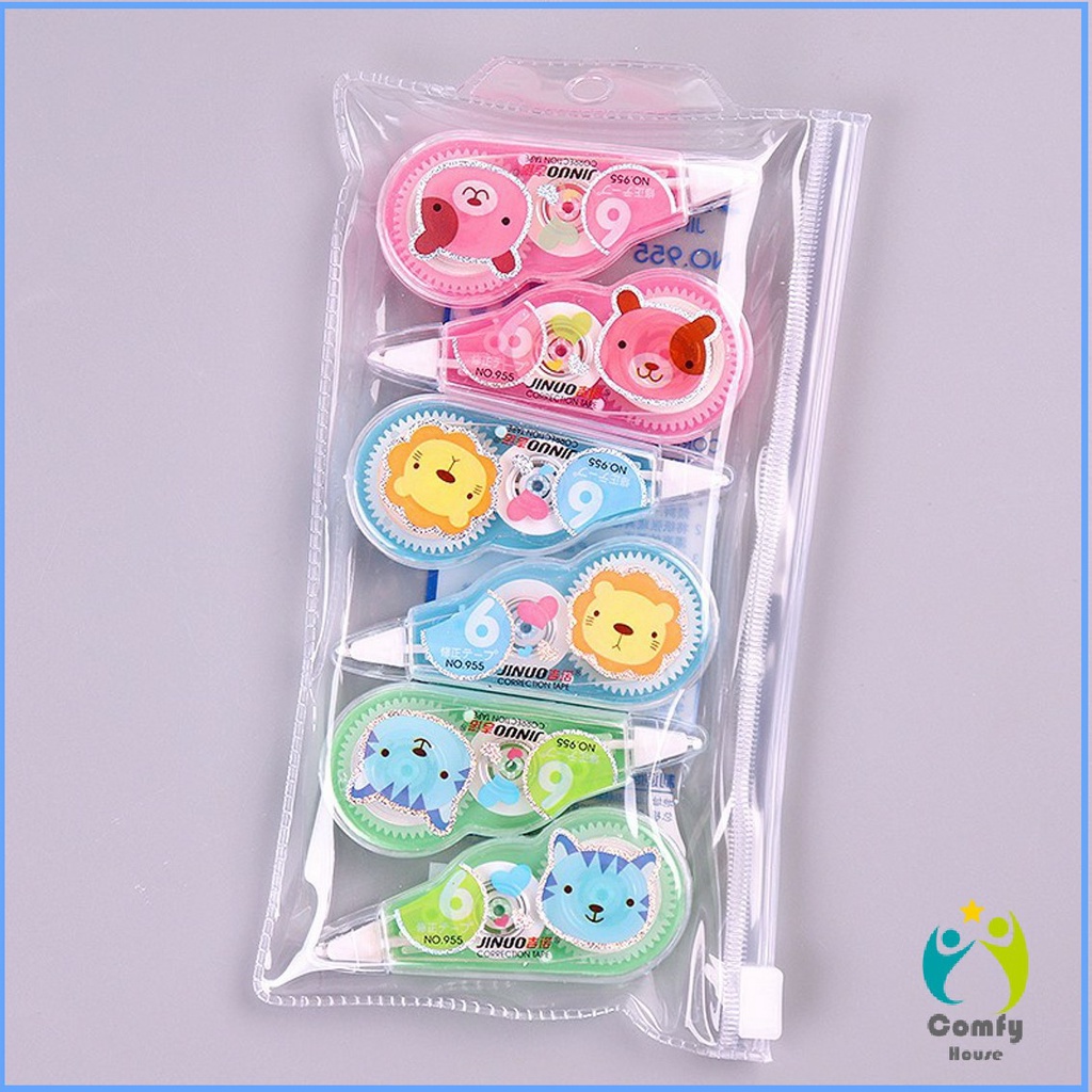 Comfy เทปลบคำผิด การ์ตูน อย่างดี 5 มม. มีขนาดความยาว8 และ 16 เมตร จัดส่งคละลาย correction tape