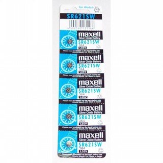 ถ่าน SR621 SW 364 maxell 1.55V แท้100% SR621SW 1แผง5ก้อน (ถ่านกระดุมใช้งานดีเยี่ยม)