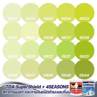 TOA สีภายนอก+ภายใน  สีเขียวอ่อน 1L  สีทาบ้าน สีน้ำ  สีอะครีลิค สีทาภายนอกและภายใน เนื้อสีแน่น สีคุณภาพ กันร้อนเยี่ยม