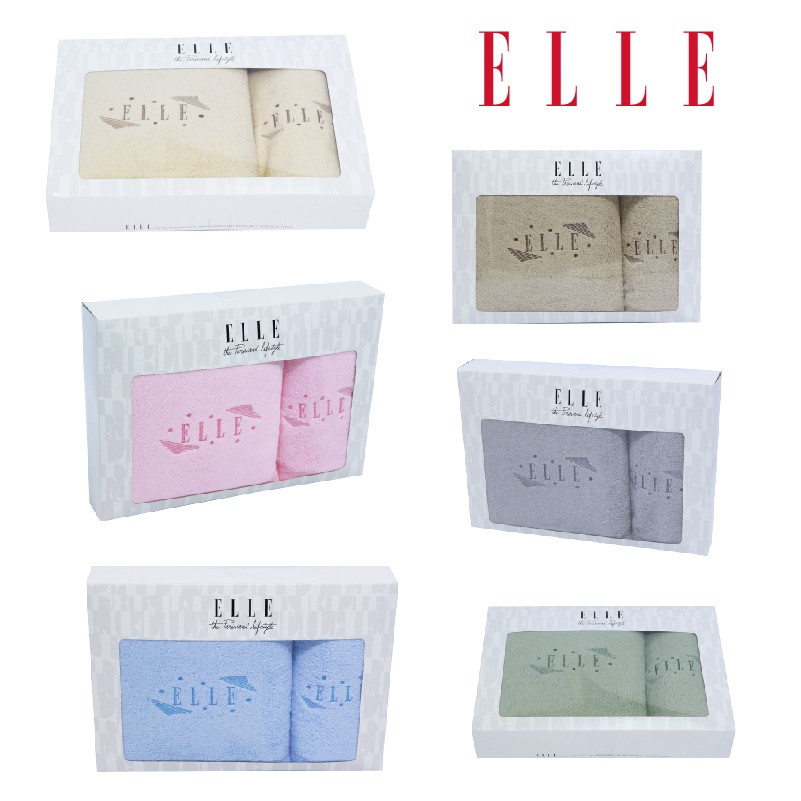 Elle ผ้าขนหนูเช็ดตัวพร้อมเช็ดผม รุ่น Special Natural Airfil GIFTSET (TEG25790) มีให้เลือกหลายสี