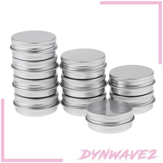 [dynwave2] กระปุกอลูมิเนียมเปล่า สีเงิน สําหรับใส่ลิปบาล์ม 15 มล. 10 ชิ้น