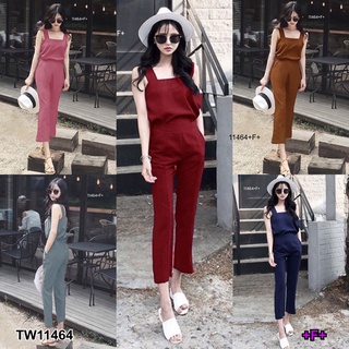 11464 Set 2 ชิ้น เสื้อสายเดี่ยวผ่าหลัง + กางเกงขายาว (ชาย11711) Set of 2 pieces. Single-breasted top + long pants.