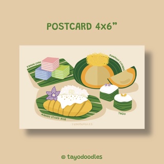 โปสการ์ดขนมหวานไทย Thai desserts postcard